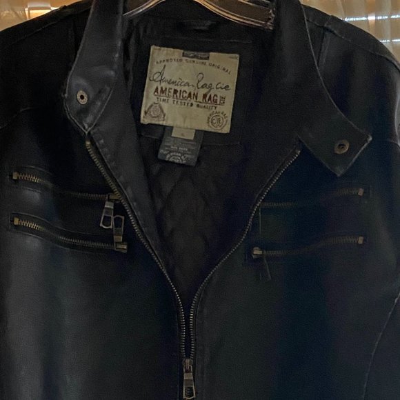 American Rag Dark Brown Faux Men's Leather Coat XL - Picture 11 of 12